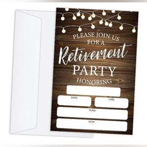 Retirement Invitations Cards with envelopes